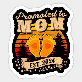 Promoted to Mom Est 2024 New Mommy Mother's Day Sticker